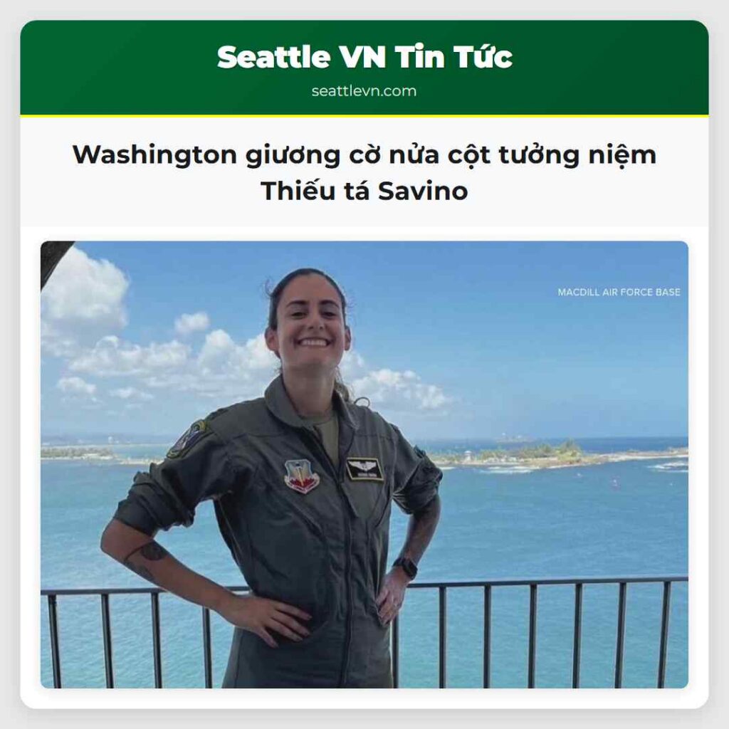 Washington giương cờ nửa cột tưởng niệm Thiếu tá
