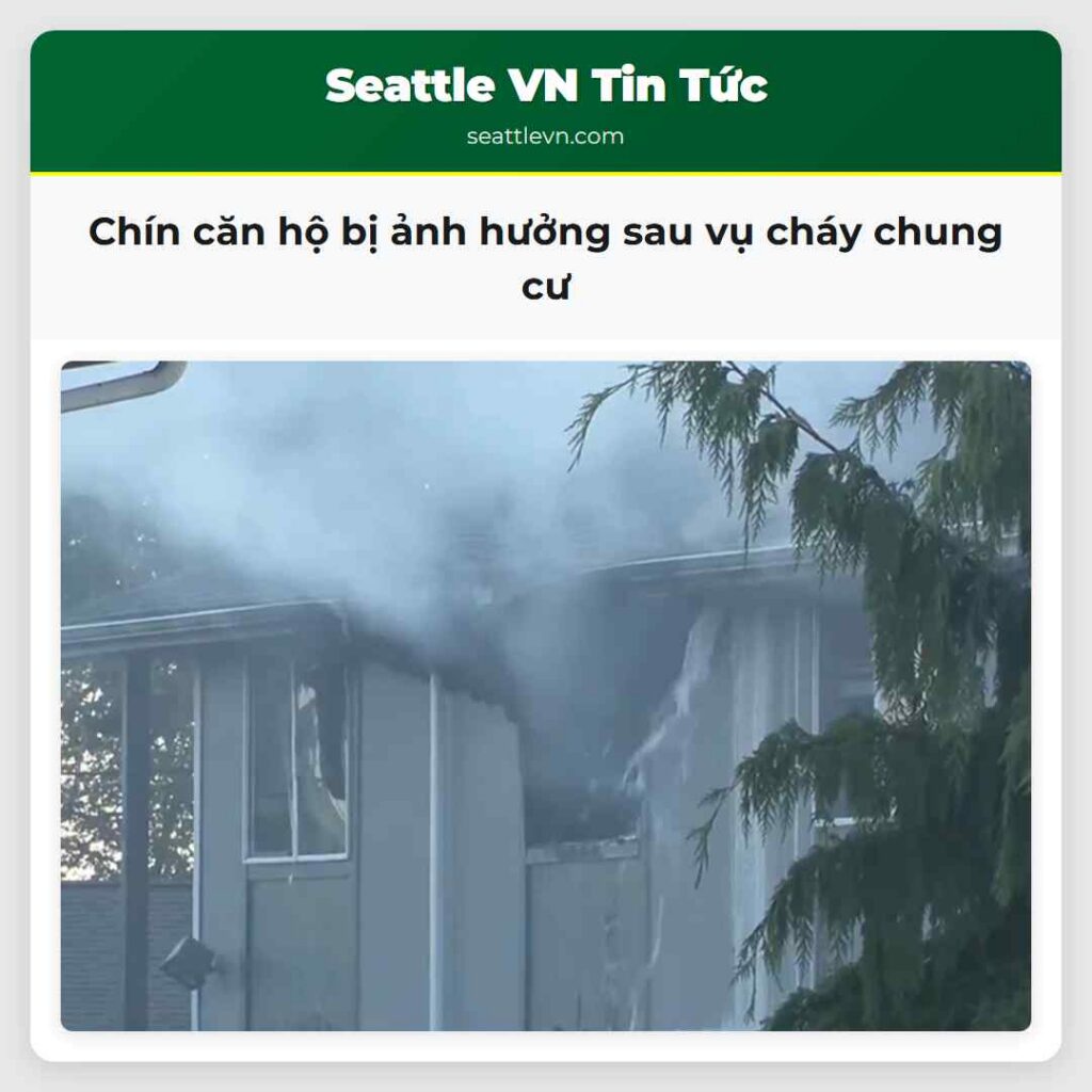 Chín căn hộ bị ảnh hưởng sau vụ cháy chung cư