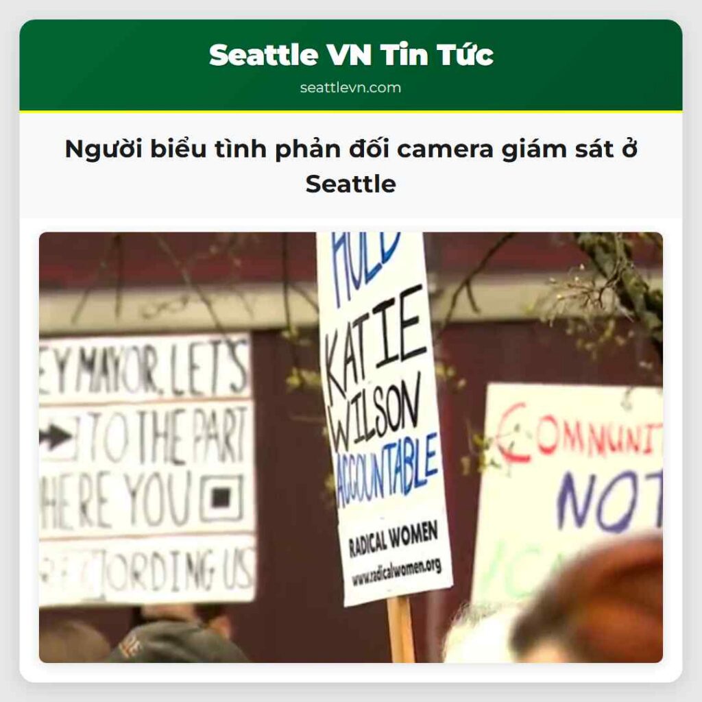 Người biểu tình phản đối camera giám sát ở Seattle