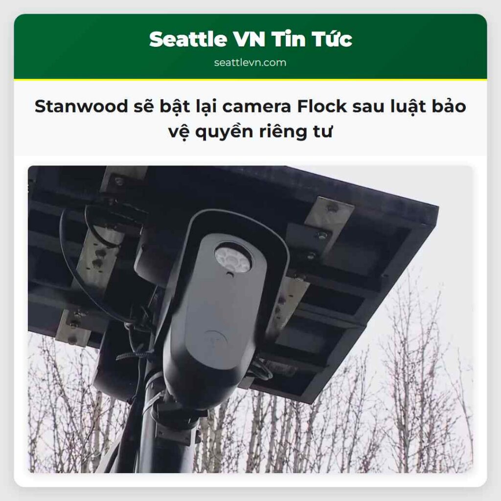 Stanwood sẽ bật lại camera Flock sau luật bảo vệ
