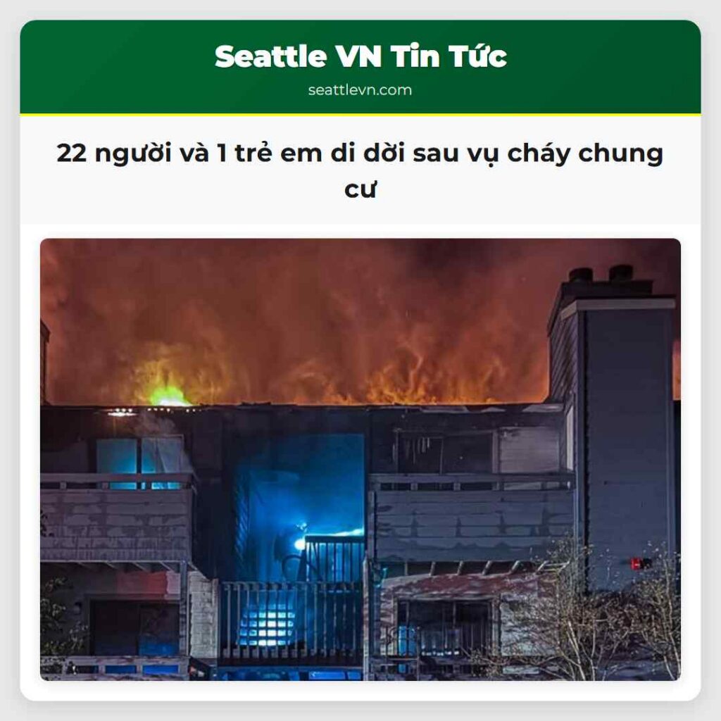 22 người và 1 trẻ em di dời sau vụ cháy chung cư