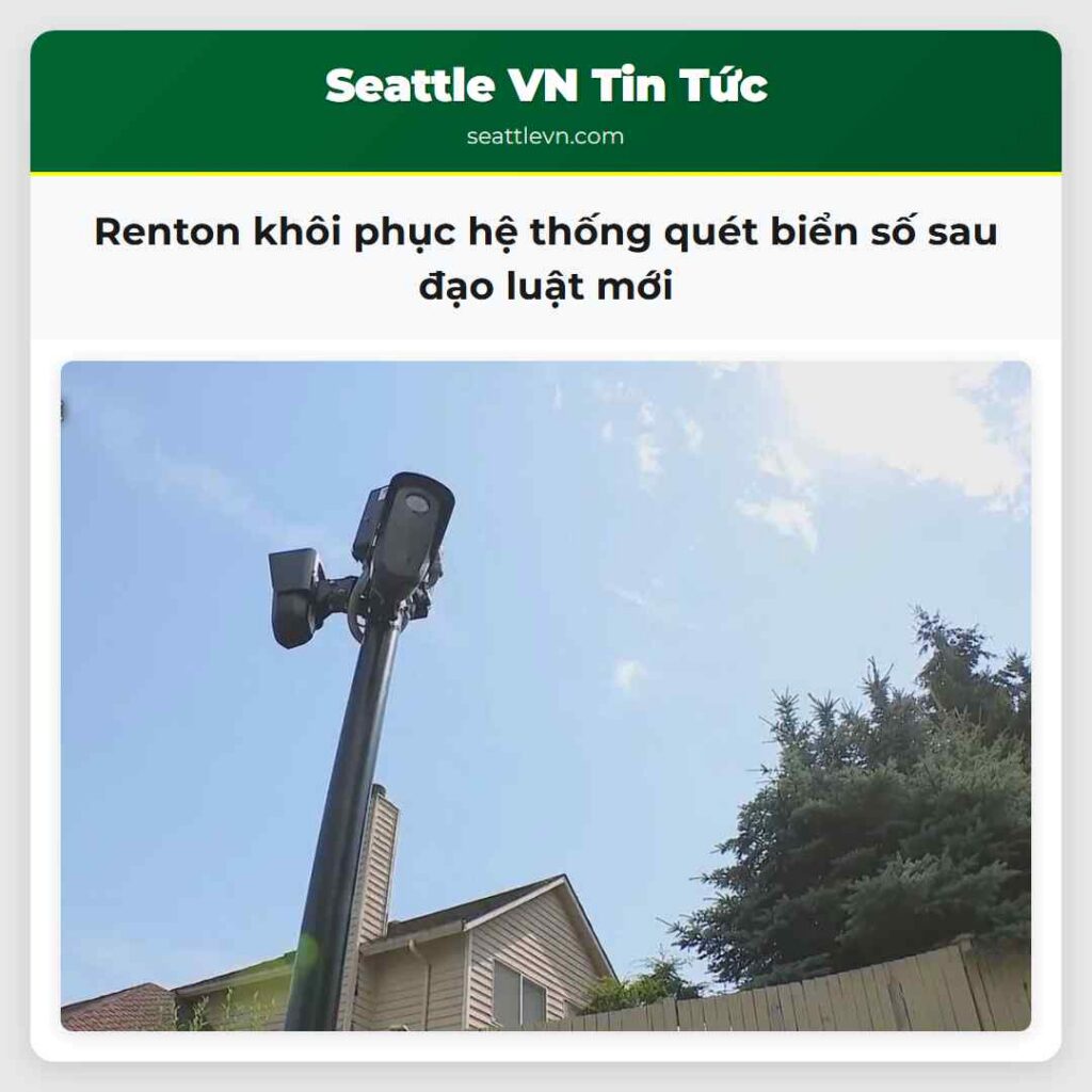 Renton khôi phục hệ thống quét biển số sau đạo