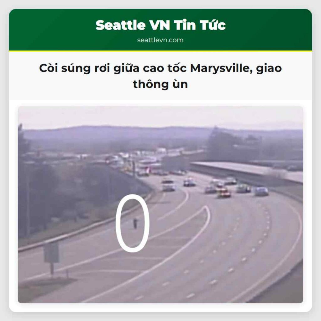 Còi súng rơi giữa cao tốc Marysville, giao thông