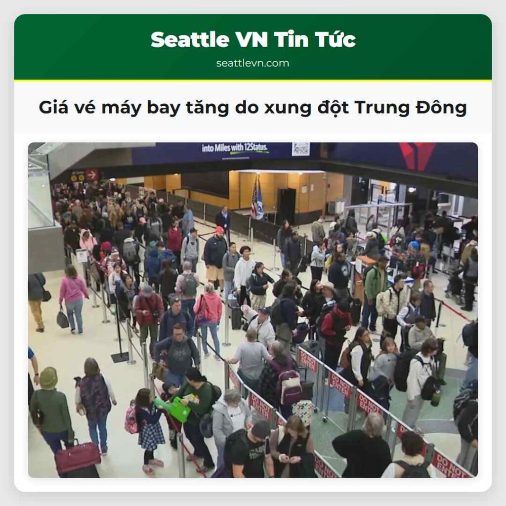 Giá vé máy bay tăng do xung đột Trung Đông