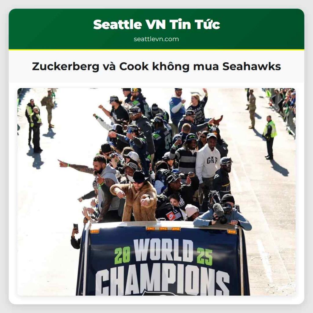 Zuckerberg và Cook không mua Seahawks