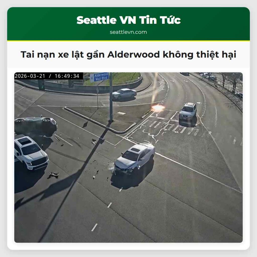 Tai nạn xe lật gần Alderwood không thiệt hại