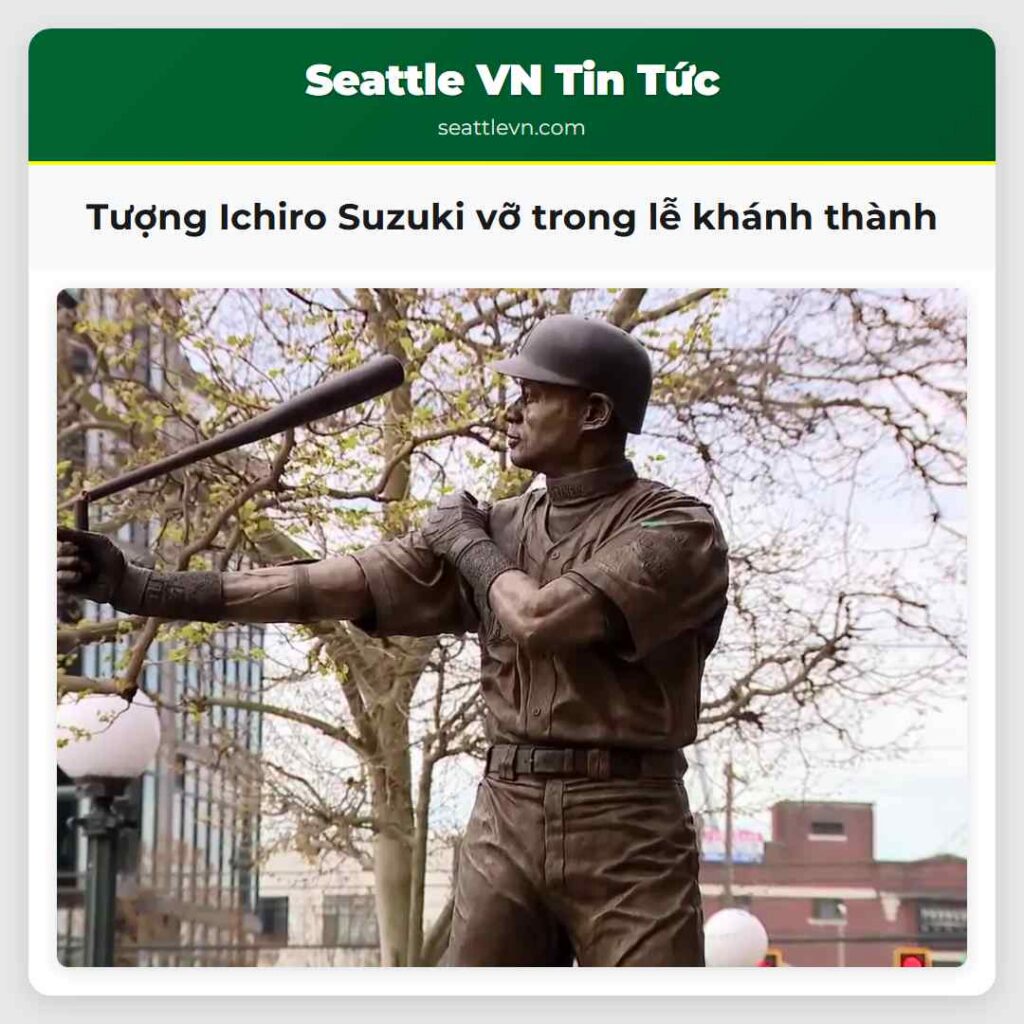 Tượng Ichiro Suzuki vỡ trong lễ khánh thành