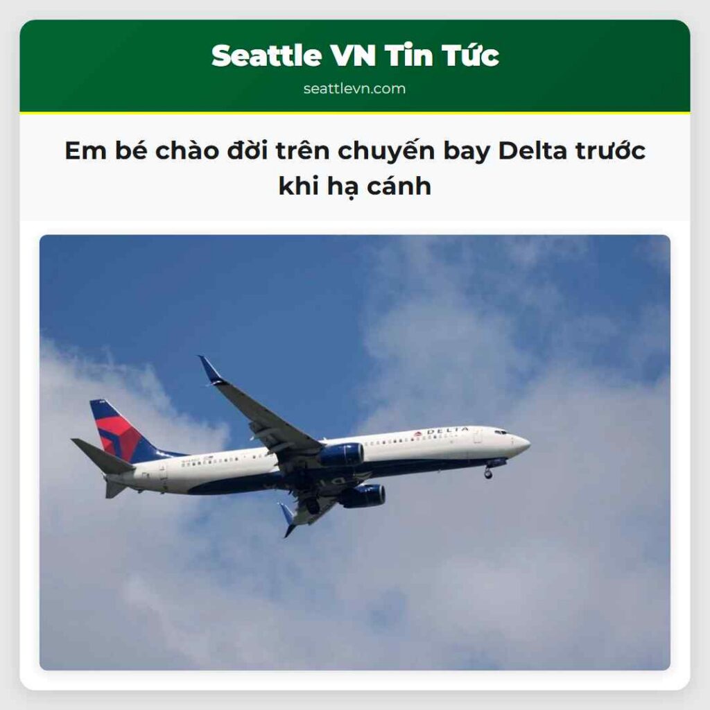 Em bé chào đời trên chuyến bay Delta trước khi hạ