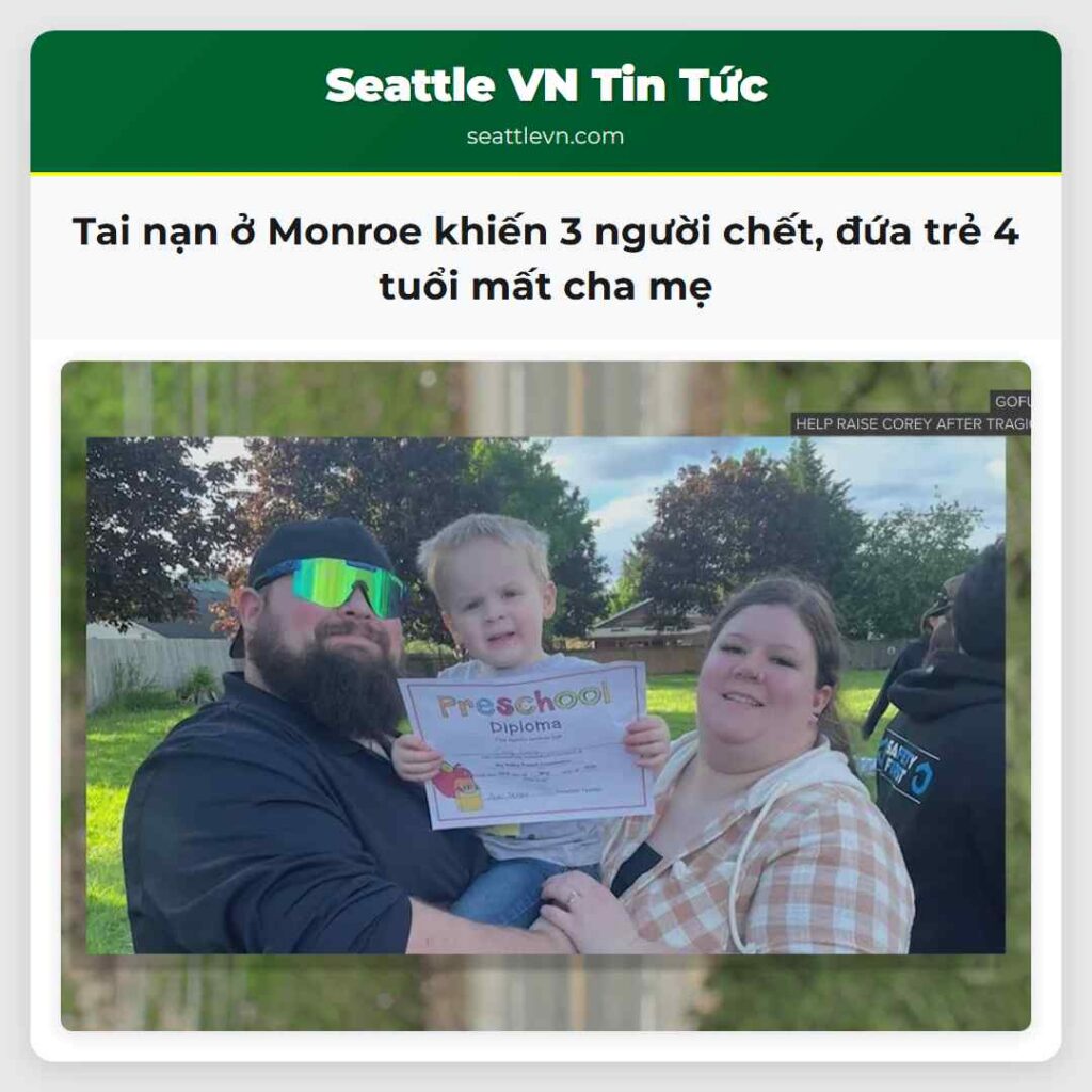 Tai nạn ở Monroe khiến 3 người chết, đứa trẻ 4