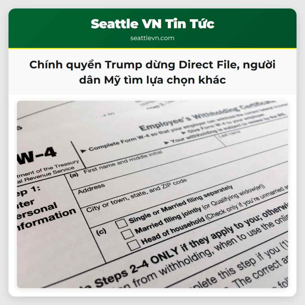 Chính quyền Trump dừng Direct File, người dân Mỹ