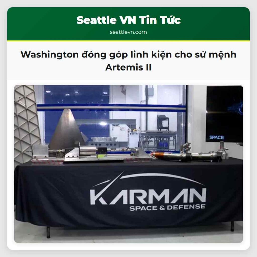 Washington đóng góp linh kiện cho sứ mệnh Artemis