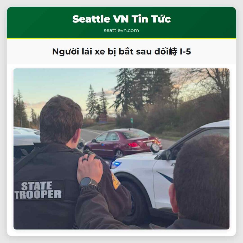 Người lái xe bị bắt sau đối峙 I-5