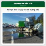 Tai nạn 3 xe tải gây tắc I-5 hướng bắc