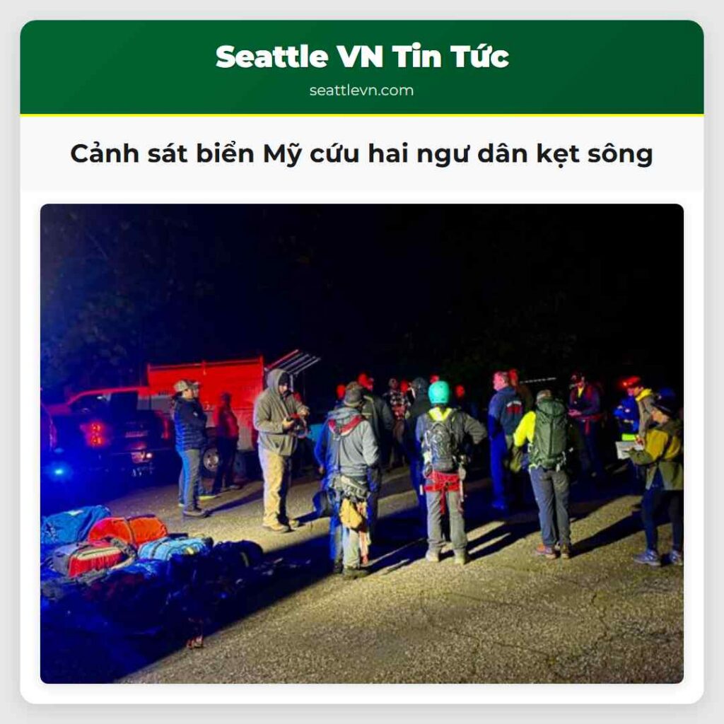 Cảnh sát biển Mỹ cứu hai ngư dân kẹt sông