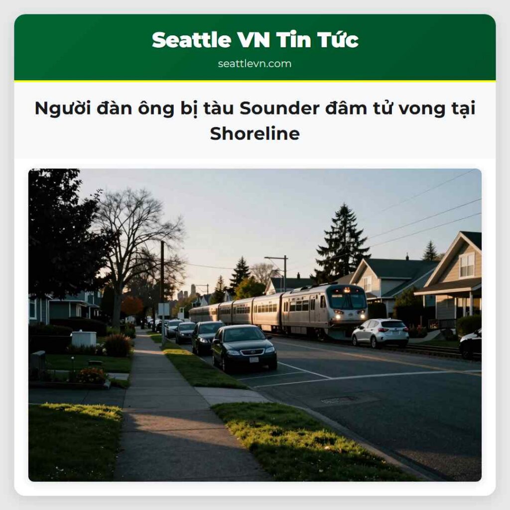 Người đàn ông bị tàu Sounder đâm tử vong tại