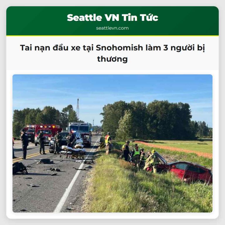 Tai nạn đầu xe tại Snohomish làm 3 người bị thương