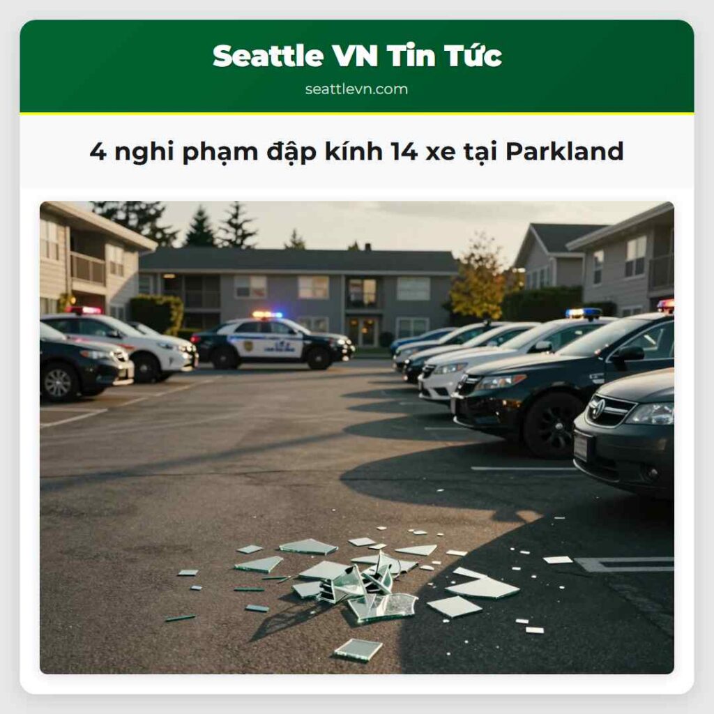 4 nghi phạm đập kính 14 xe tại Parkland