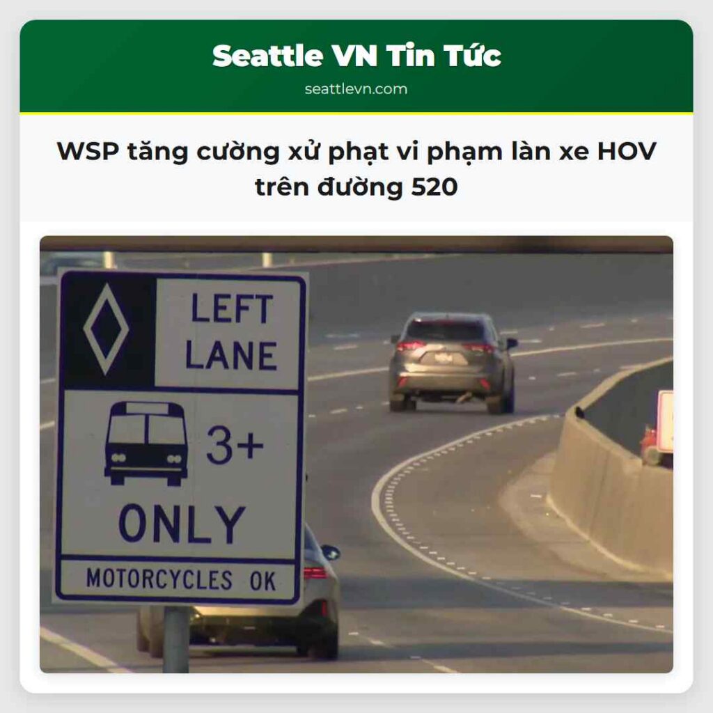 WSP tăng cường xử phạt vi phạm làn xe HOV trên