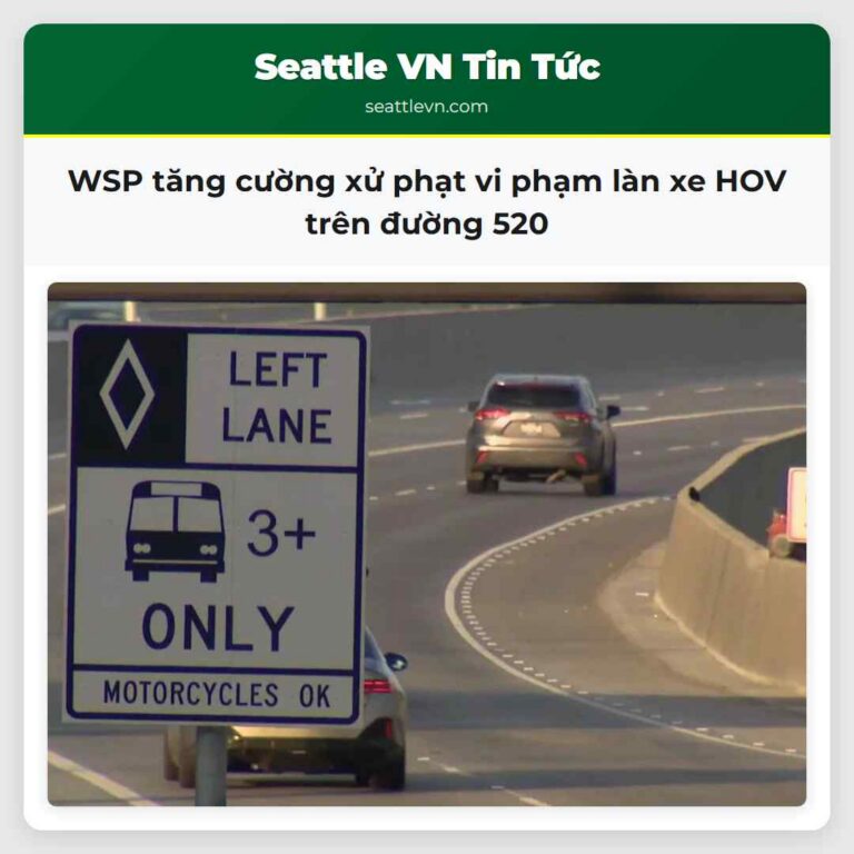 WSP tăng cường xử phạt vi phạm làn xe HOV trên đường 520