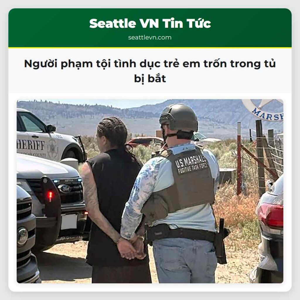 Người phạm tội tình dục trẻ em trốn trong tủ bị