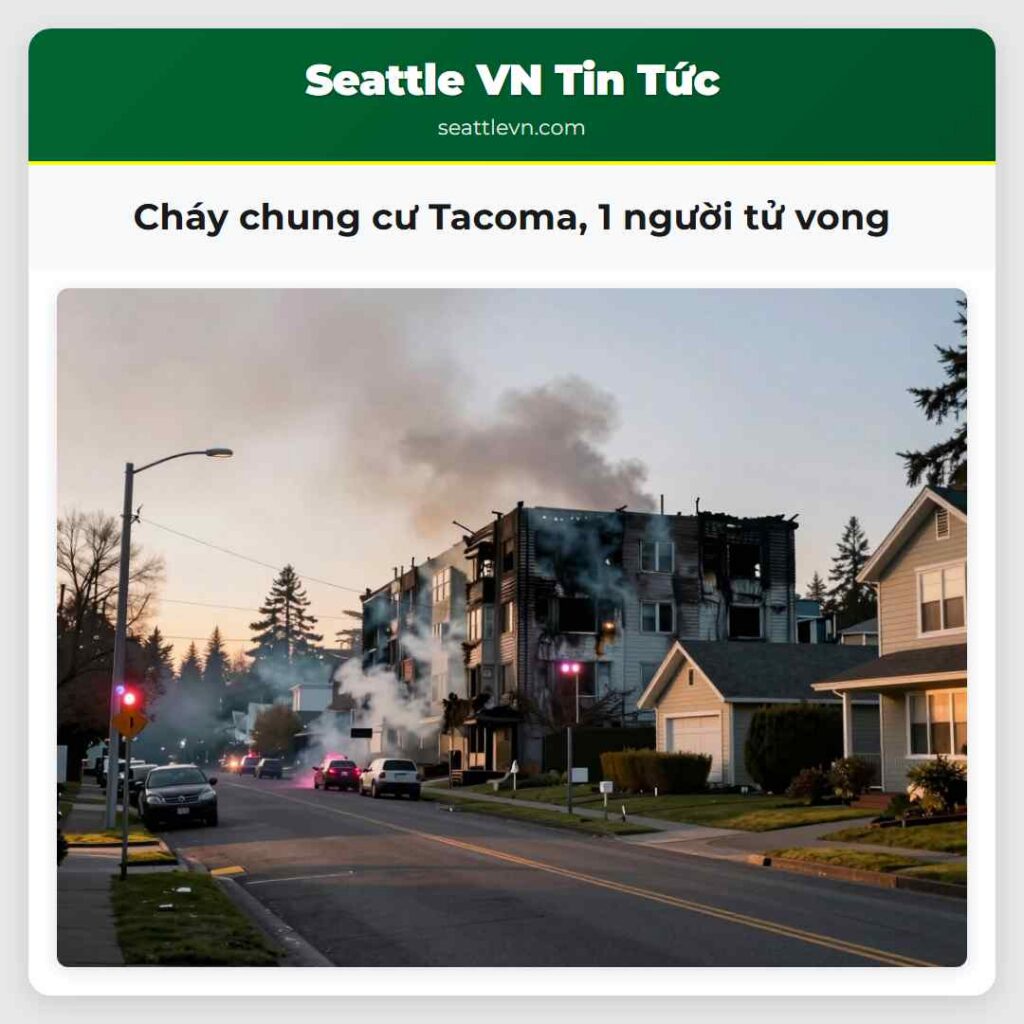 Cháy chung cư Tacoma, 1 người tử vong