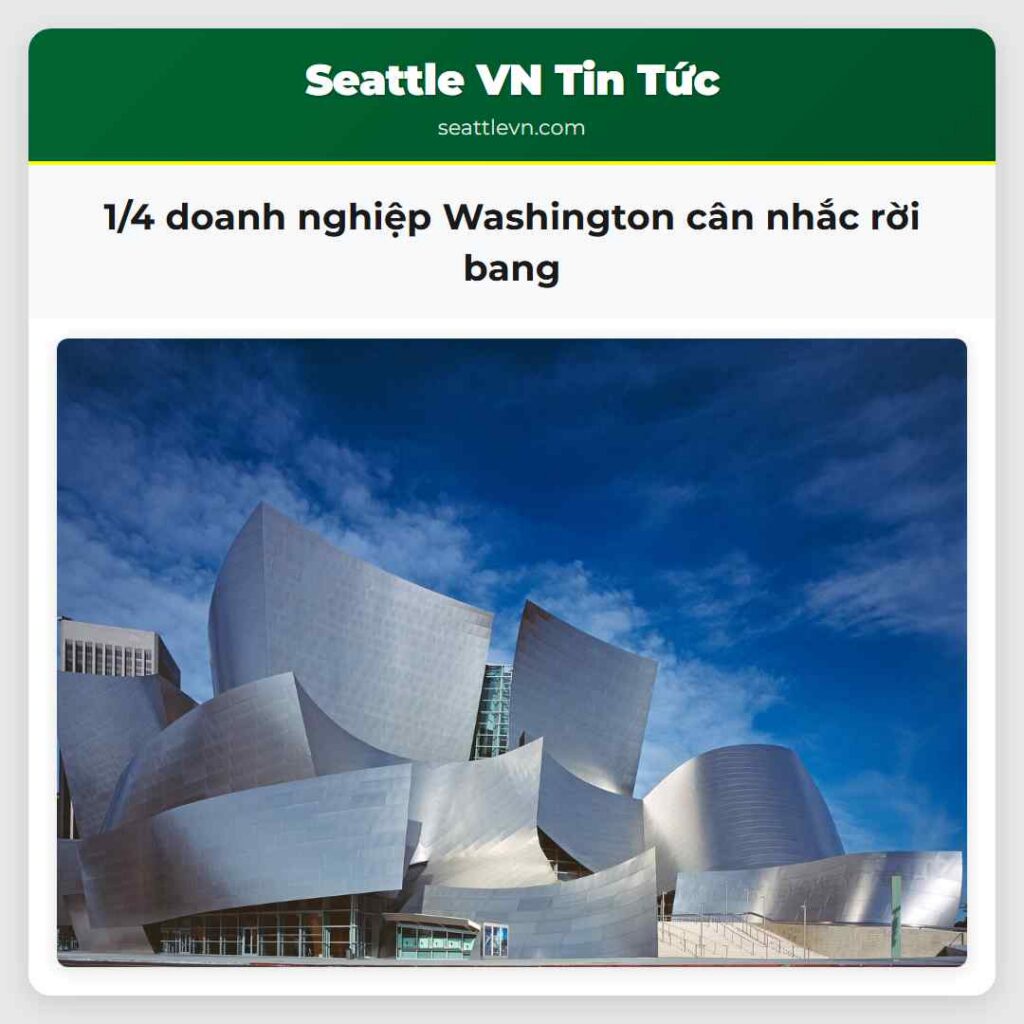 1/4 doanh nghiệp Washington cân nhắc rời bang