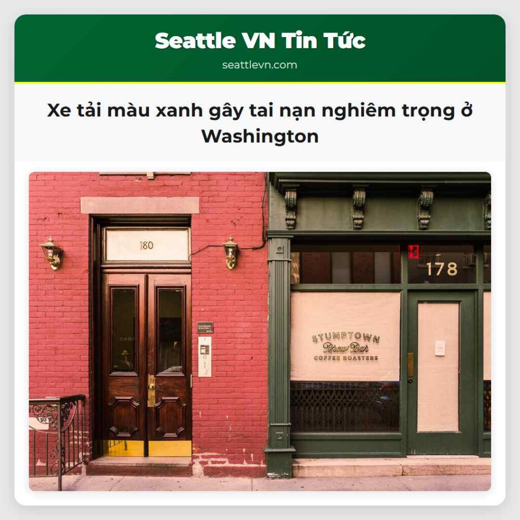 Xe tải màu xanh gây tai nạn nghiêm trọng ở
