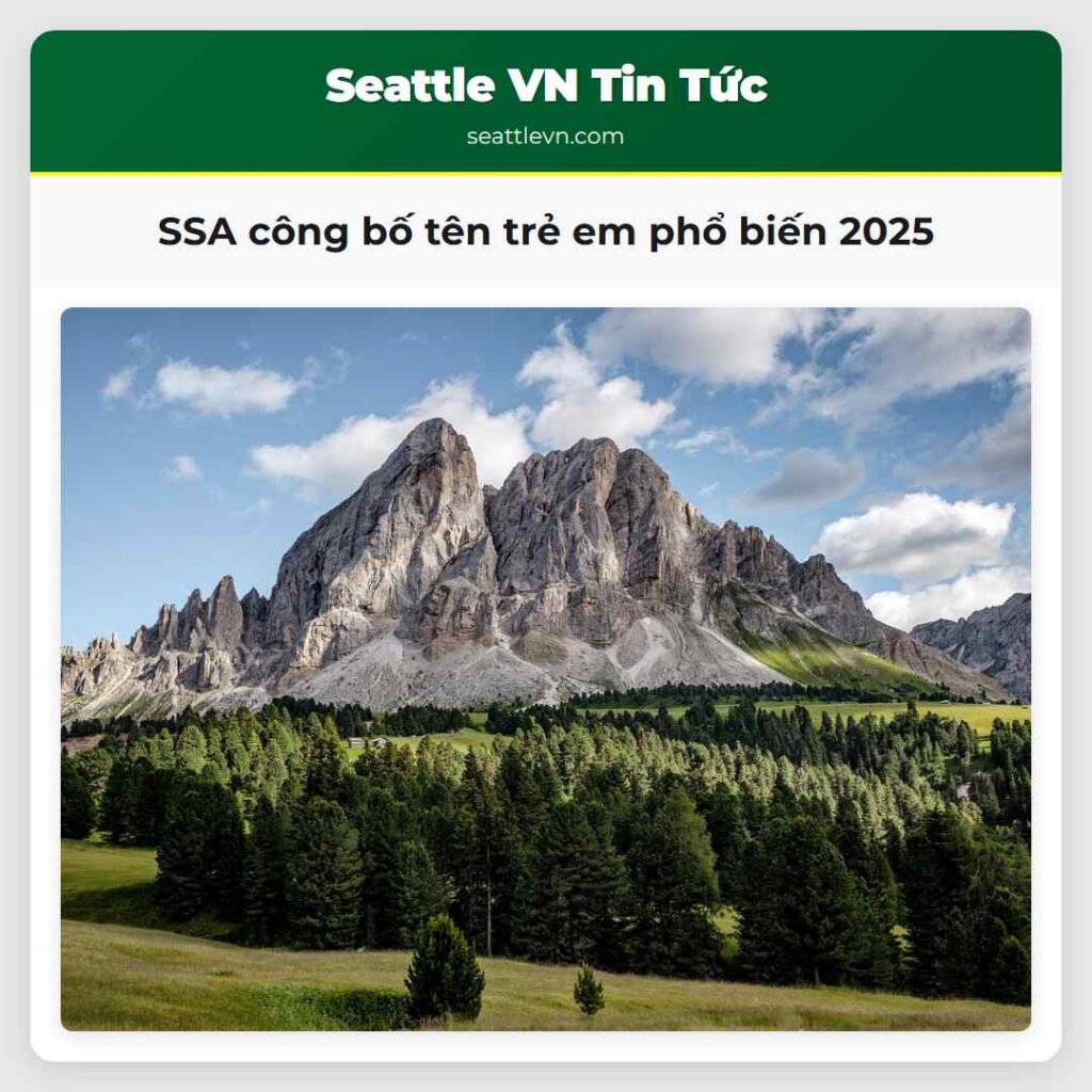 SSA công bố tên trẻ em phổ biến 2025