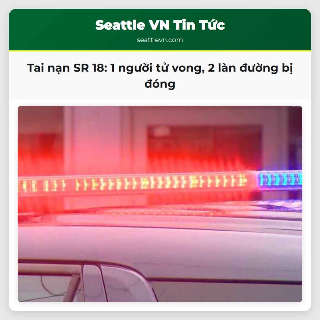Tai nạn SR 18: 1 người tử vong, 2 làn đường bị