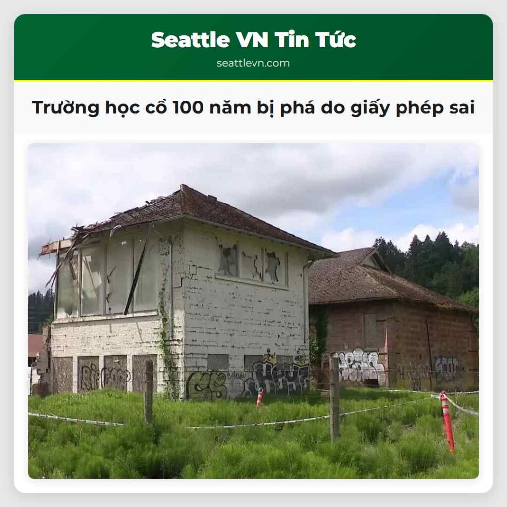 Trường học cổ 100 năm bị phá do giấy phép sai