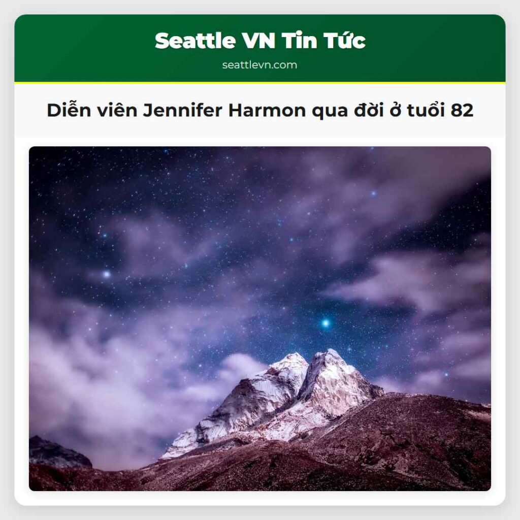 Diễn viên Jennifer Harmon qua đời ở tuổi 82