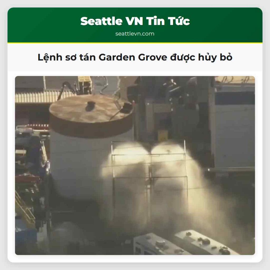 Lệnh sơ tán Garden Grove được hủy bỏ