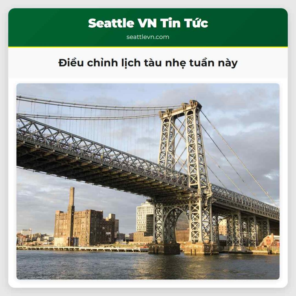 Điều chỉnh lịch tàu nhẹ tuần này