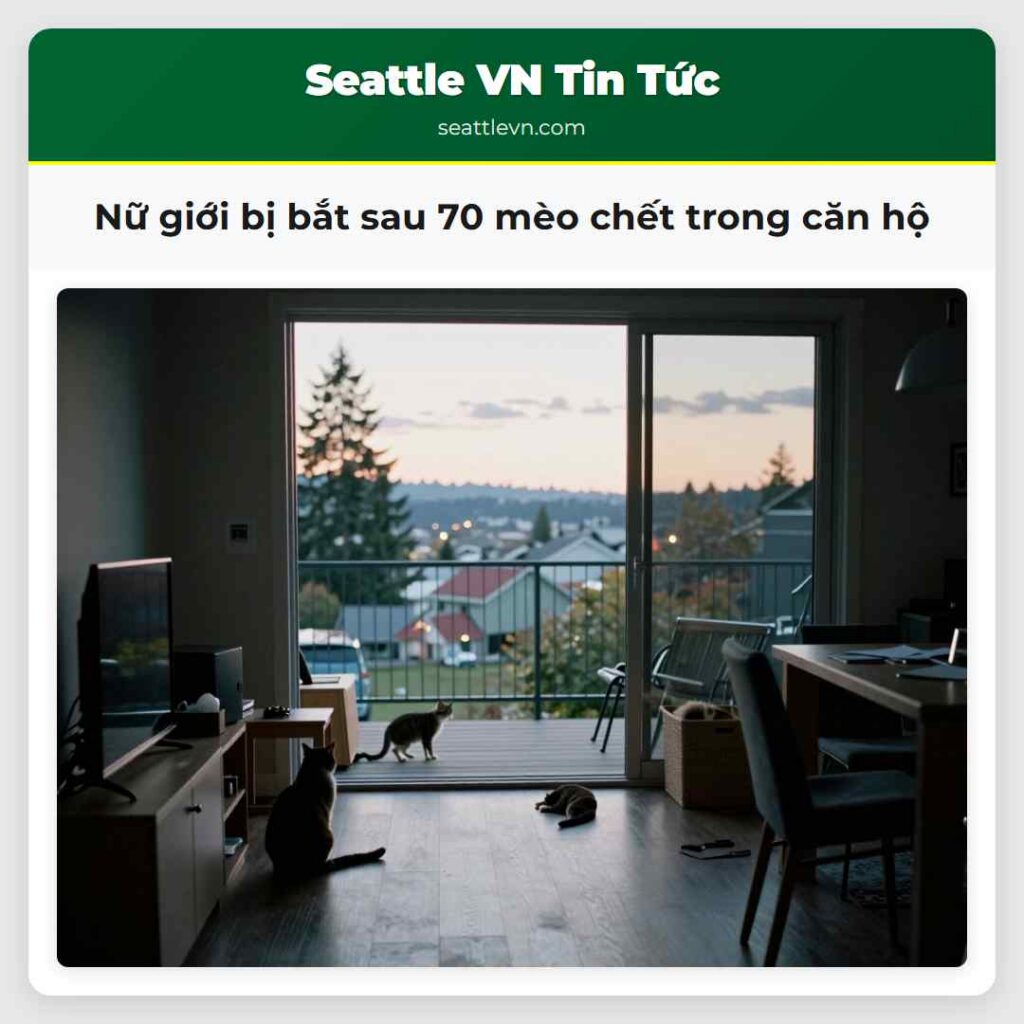 Nữ giới bị bắt sau 70 mèo chết trong căn hộ