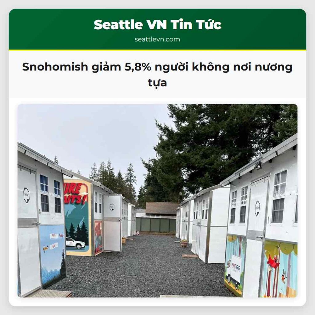 Snohomish giảm 5,8% người không nơi nương tựa