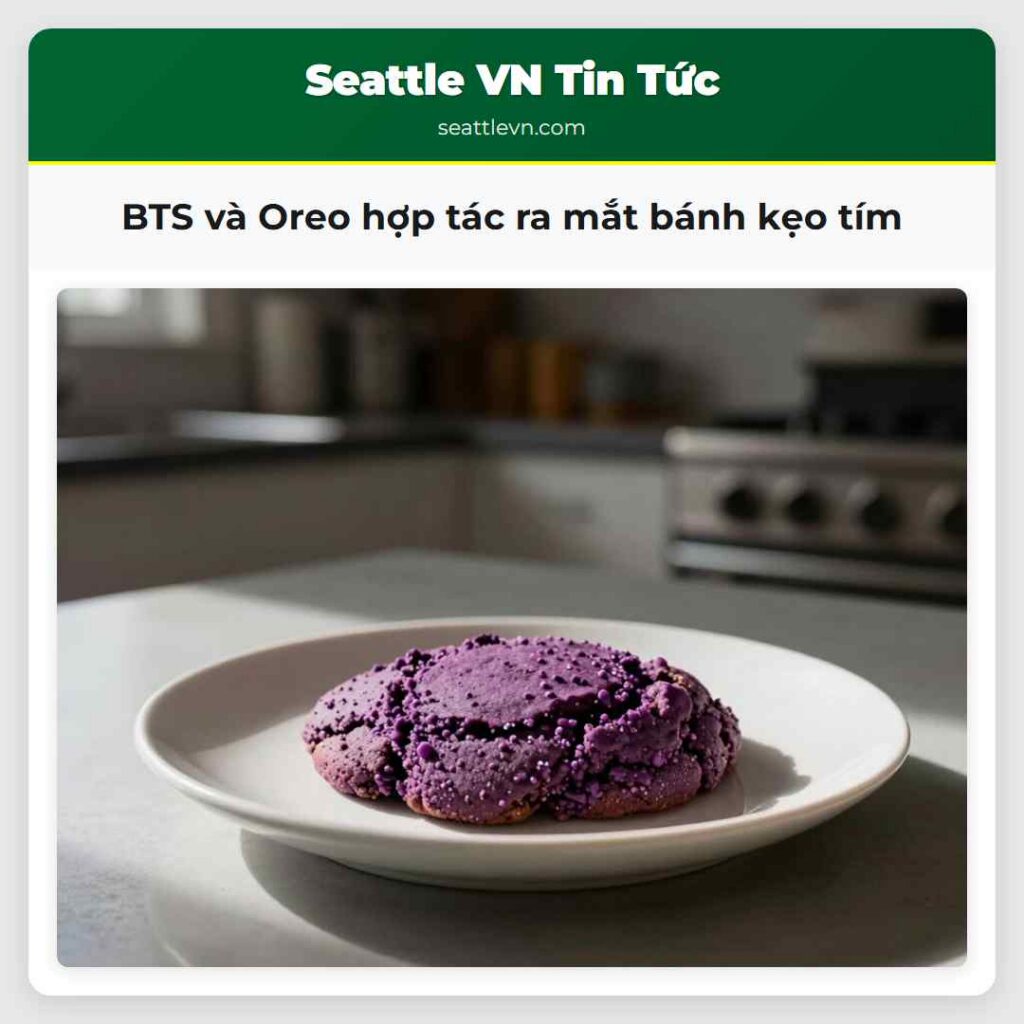 BTS và Oreo hợp tác ra mắt bánh kẹo tím