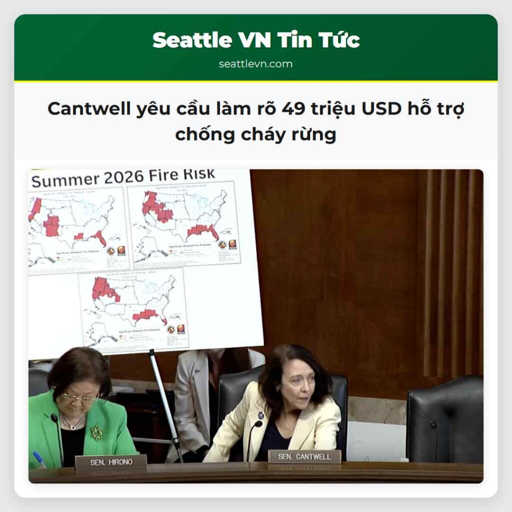 Cantwell yêu cầu làm rõ 49 triệu USD hỗ trợ chống