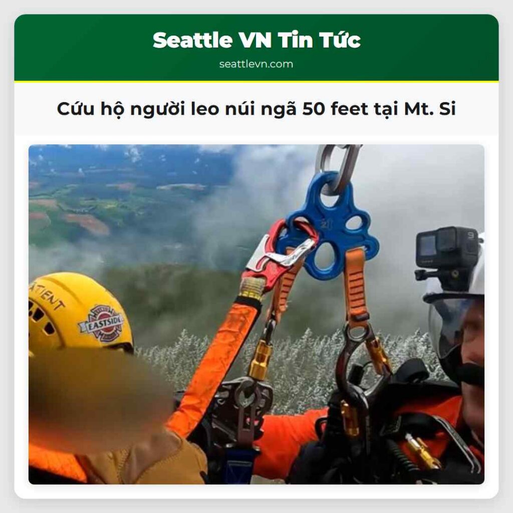 Cứu hộ người leo núi ngã 50 feet tại Mt. Si