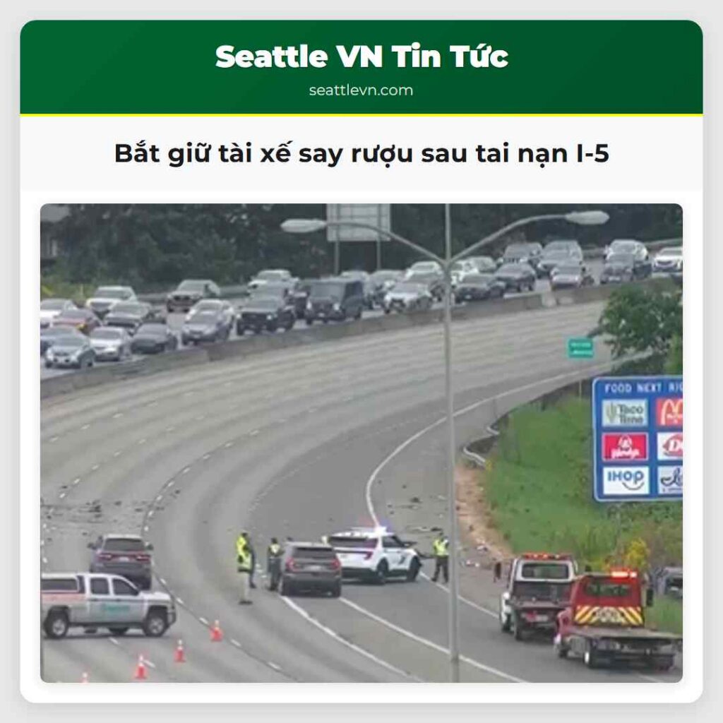 Bắt giữ tài xế say rượu sau tai nạn I-5