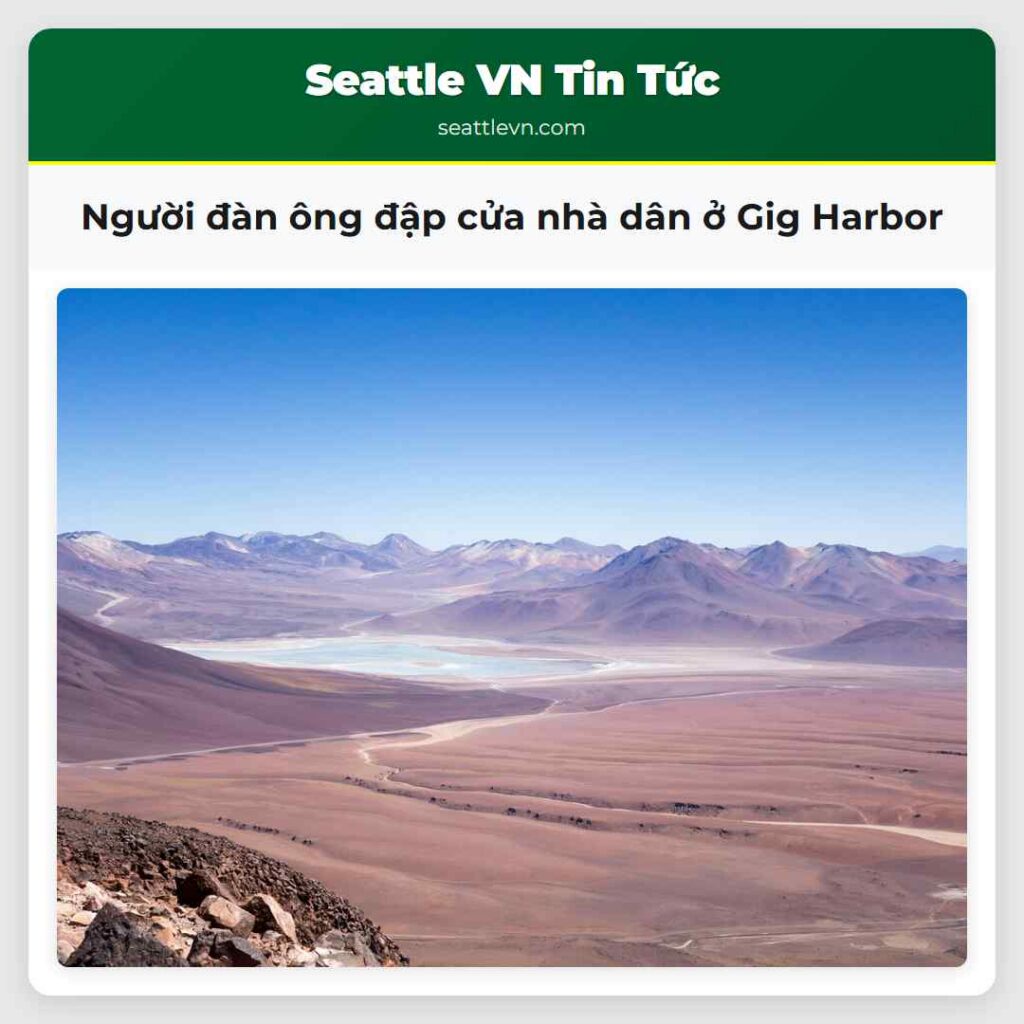 Người đàn ông đập cửa nhà dân ở Gig Harbor