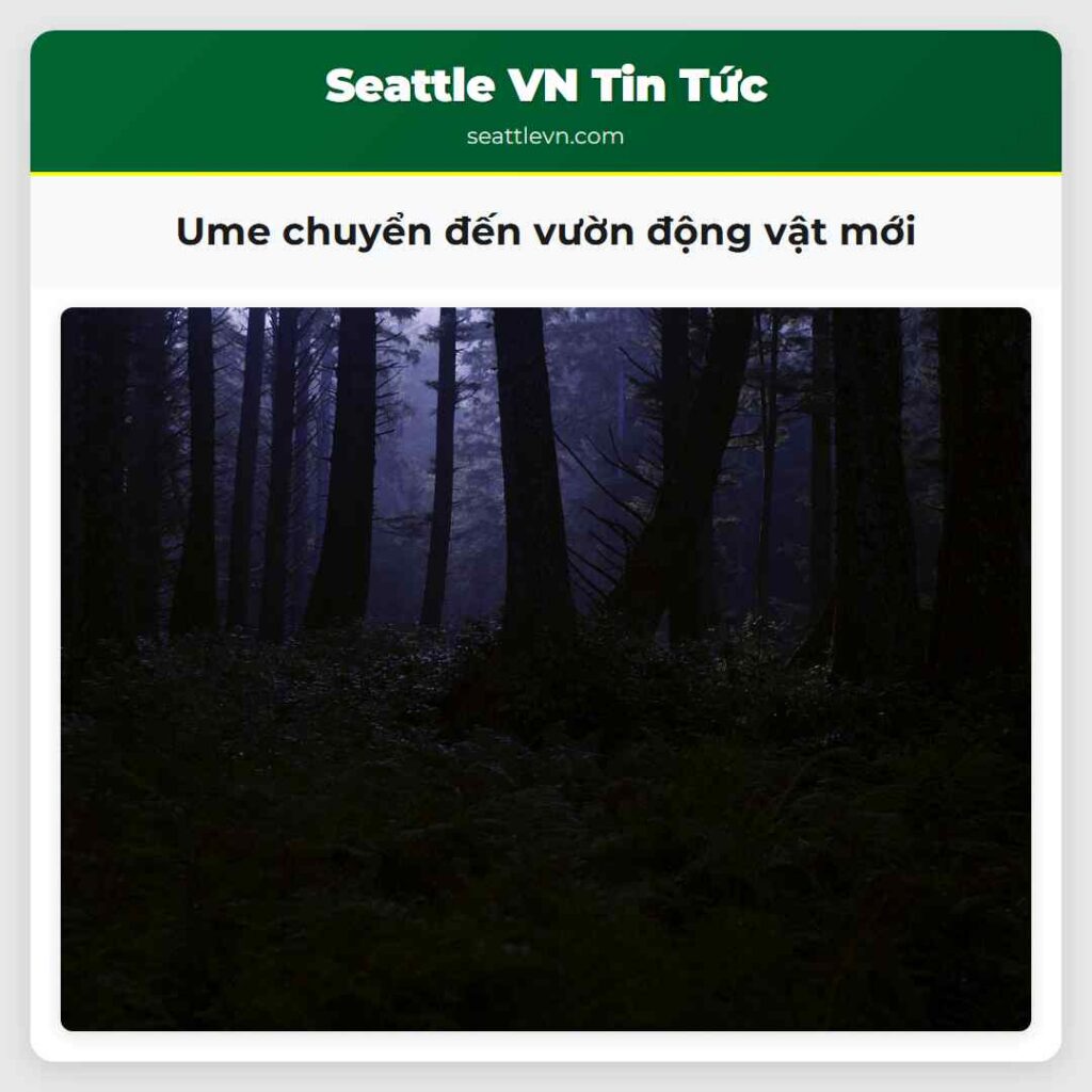Ume chuyển đến vườn động vật mới