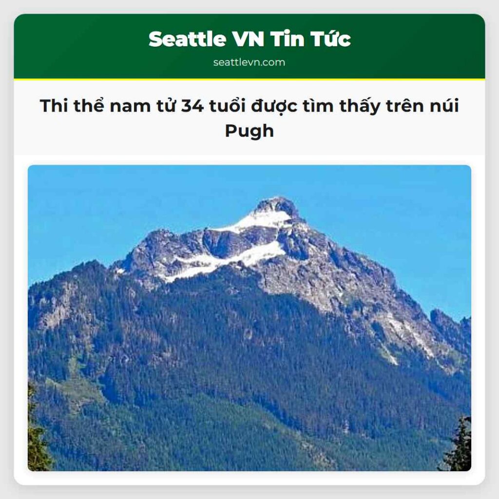 Thi thể nam tử 34 tuổi được tìm thấy trên núi Pugh