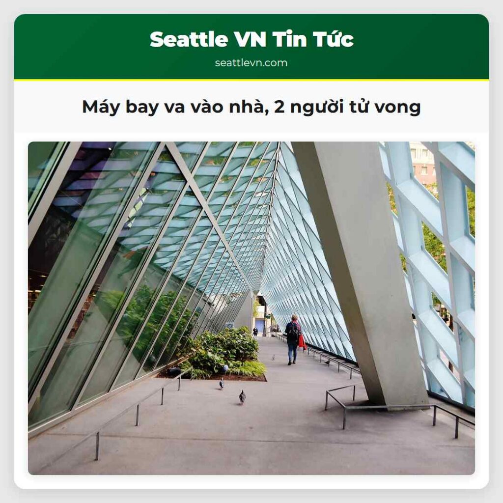 Máy bay va vào nhà, 2 người tử vong