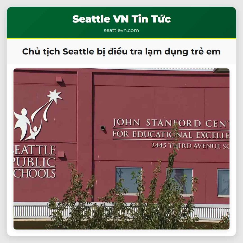 Chủ tịch Seattle bị điều tra lạm dụng trẻ em