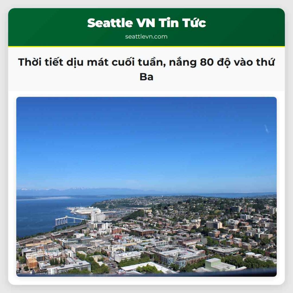 Thời tiết dịu mát cuối tuần, nắng 80 độ vào thứ Ba