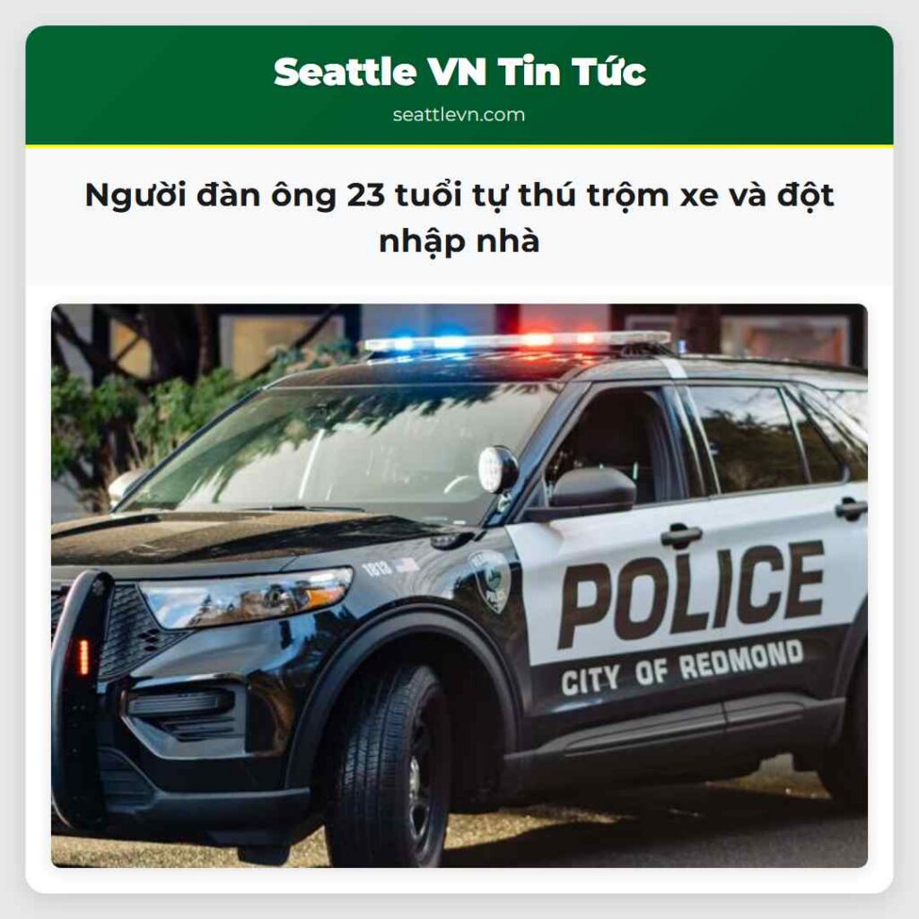 Người đàn ông 23 tuổi tự thú trộm xe và đột nhập