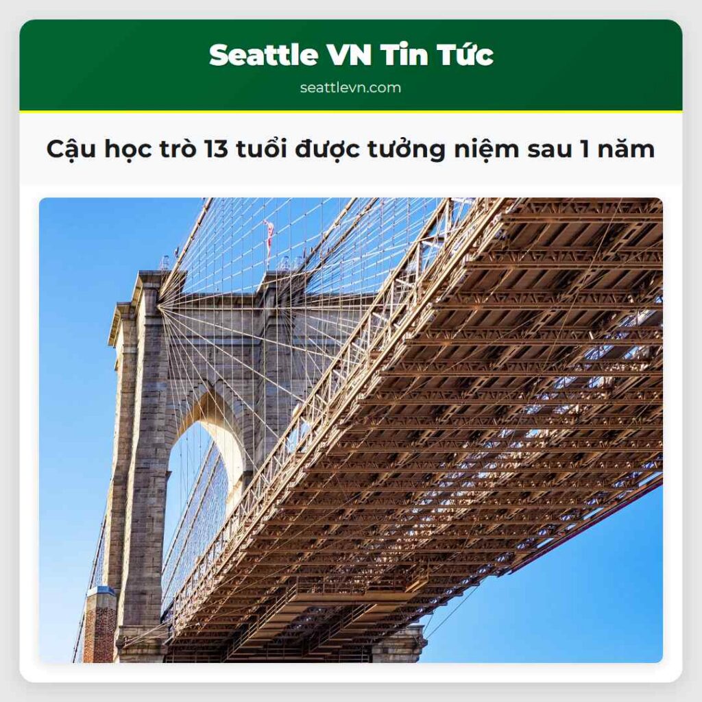 Cậu học trò 13 tuổi được tưởng niệm sau 1 năm