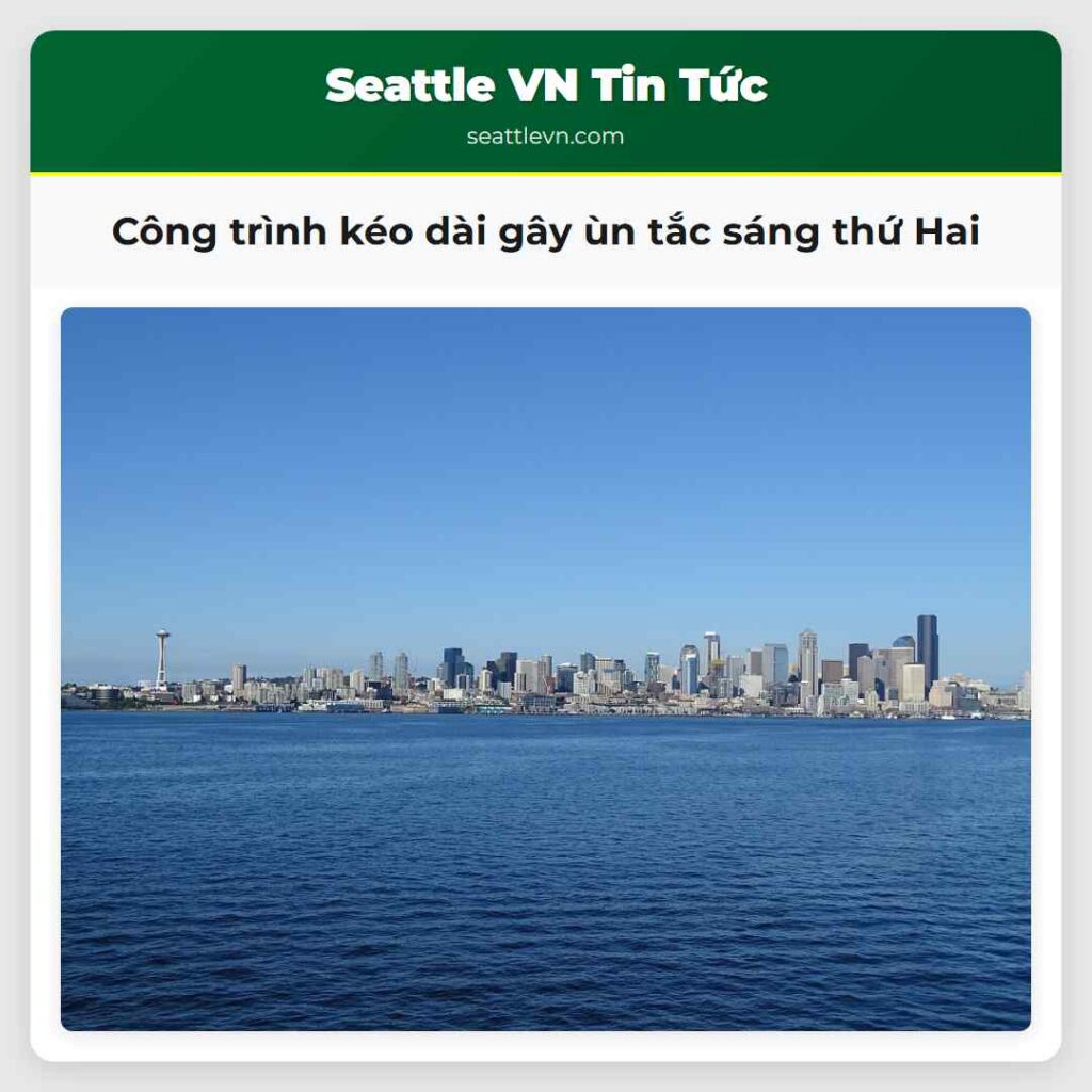 Công trình kéo dài gây ùn tắc sáng thứ Hai