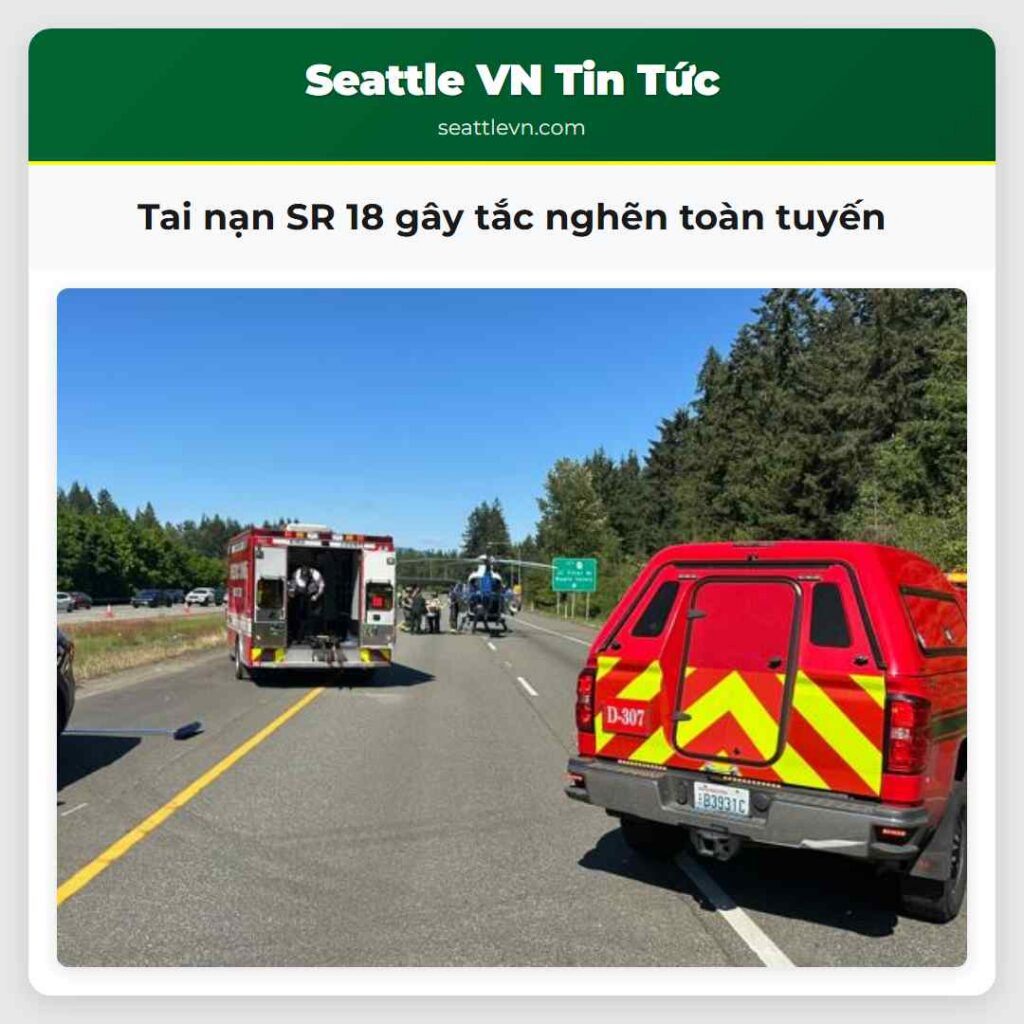 Tai nạn SR 18 gây tắc nghẽn toàn tuyến