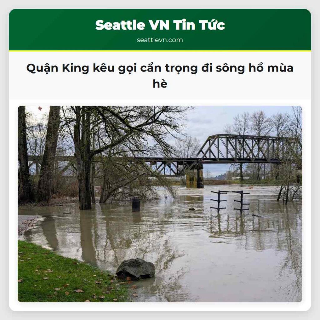 Quận King kêu gọi cẩn trọng đi sông hồ mùa hè